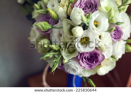 Wedding bouquet on the table
