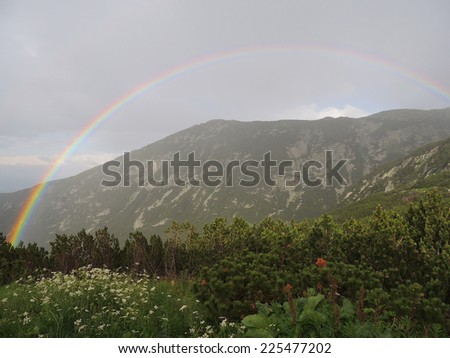 Rainbow After Storm in The Mountain