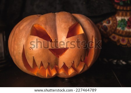 pumpkin Halloween hat holiday smile joke teeth cut eyes mouth nose hole