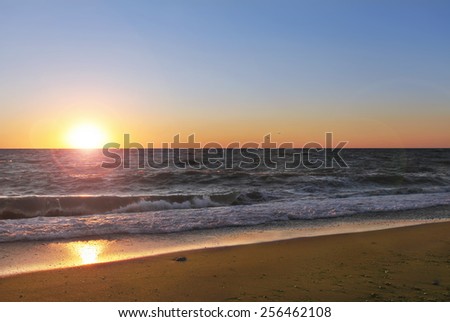 sunset at sea sky sun sea beach