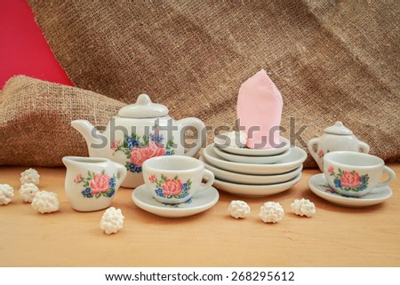 utensil crockery dishes toy mug saucer tea kettle laying set Tea Party