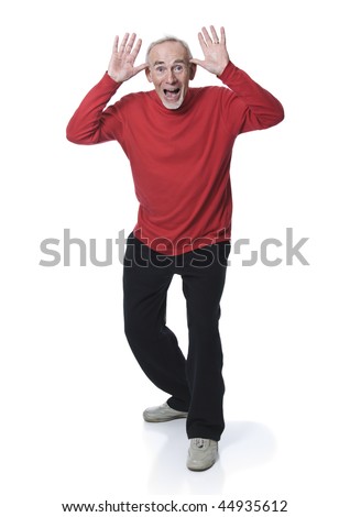 stock photo Crazy old man with funny expression Save to a lightbox 
