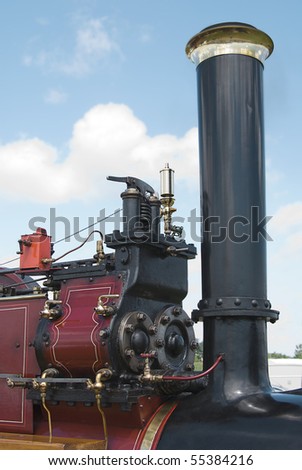 Vintage antique steam engine closeup