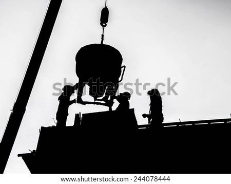 Working men construction silhouette