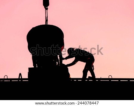 Working man construction silhouette