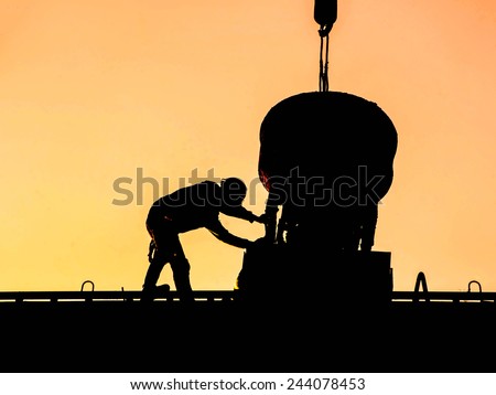 Working man construction silhouette