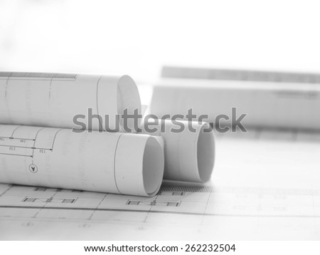 Architectural blueprint for construction