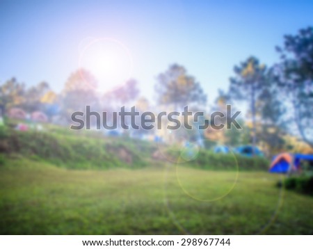 Blurred camp background with circle light. blur backgrounds concept