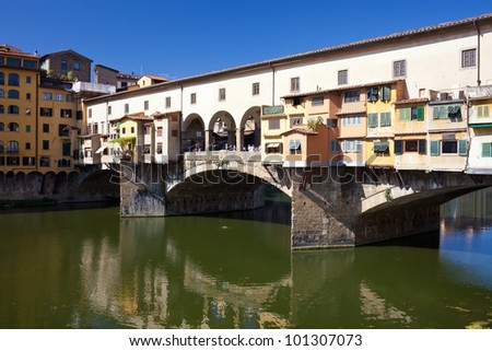 The ancient bridge Ponte Vecchio in Florence, Italy