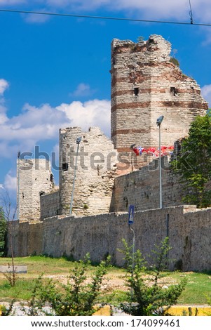 Ancient Byzantine City Walls of Istanbul, Turkey