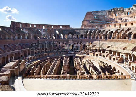 stock photo : Ancient roman amphitheater Colosseum in Rome, Italy