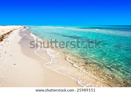 stock photo : Perfect sunny beach, warm, clear and transparent sea