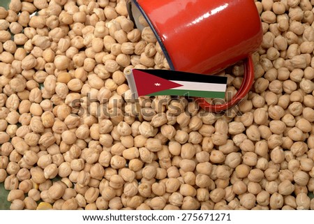 Chickpeas or Garbanzo Beans With Jordan Flag