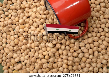 Chickpeas or Garbanzo Beans With Syria Flag