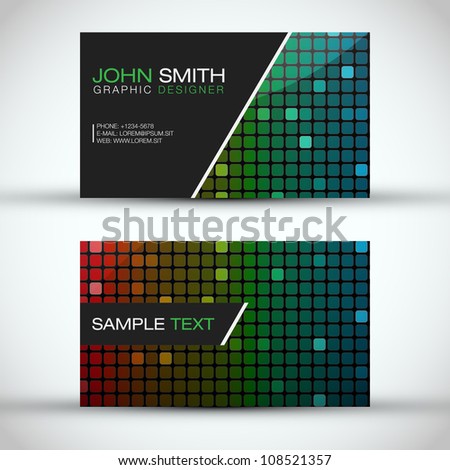 Logo Design Modern on Colorful Modern Business Card Set   Eps10 Vector Design   108521357