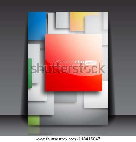 Colorful Square Blank Flyer Template - Vector Design Concept - stock vector