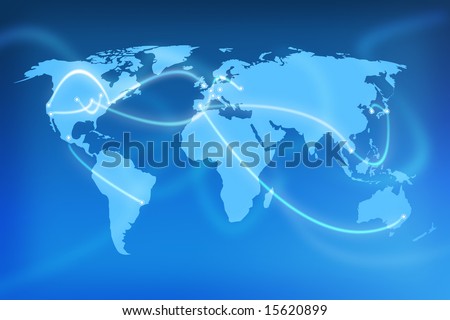 World Map Cities. stock photo : World map with