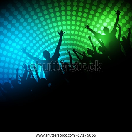 EPS10 Party People Vector Background - Dancing Young People.