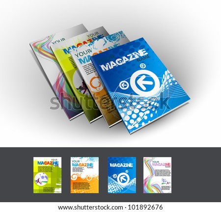 Logo Design  Illustrator on Four Magazine Cover Layout Design Vector   101892676   Shutterstock