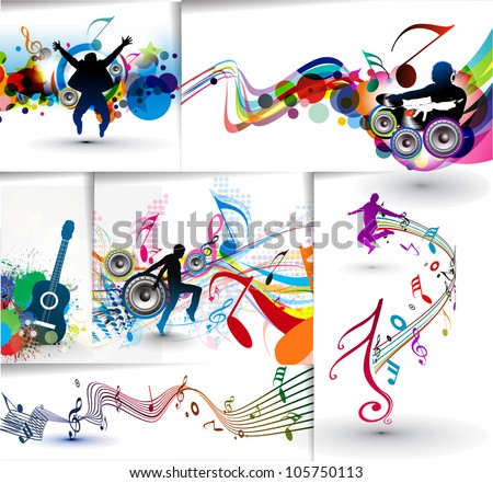 Logo Design  School on Music Dance Background For Music Event Design  Vector Illustration