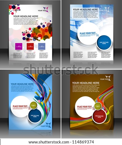 Logo Design Presentation on Set Of Presentation Of Flyer Design Content Background  Stock Vector