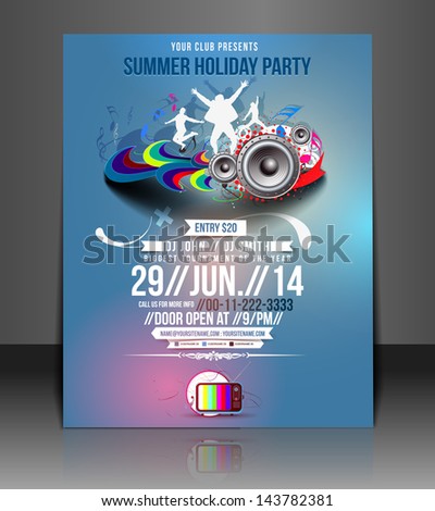 Vector Music Party Flyer Magazine Cover & Poster Template Vector Music Party Flyer Magazine Cover & Poster Template