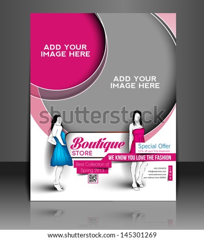 Vector Boutique Store Flyer Magazine Cover & Poster Template Vector Boutique Store Flyer Magazine Cover & Poster Template
