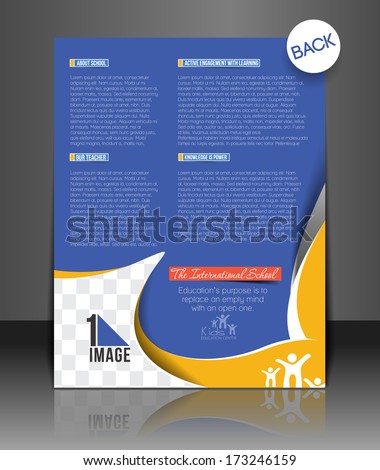 Vector School Brochure Flyer Back Magazine Cover & Poster Template Vector School Brochure Flyer Back Magazine Cover & Poster Template