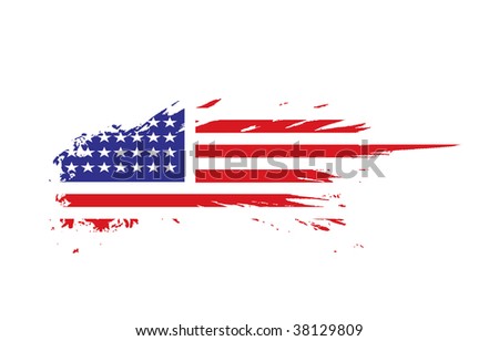 Grunge American Flag Background,Vector Illustration - 38129809