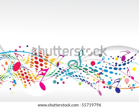 stock vector abstract music notes design for music background use