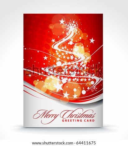 Christmas  on Christmas Greeting Card With Presentation Design  Stock Vector