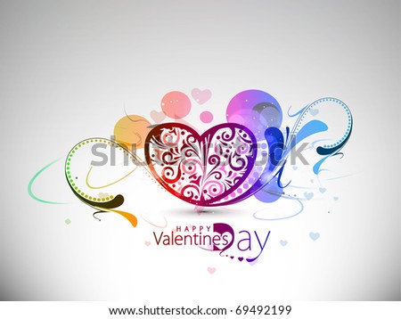 heart designs for valentines day. stock vector : Abstract valentines day colorful floral heart design element