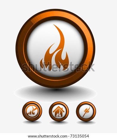 Fire Icon Set - Vector Illustration - 73135054 : Shutterstock