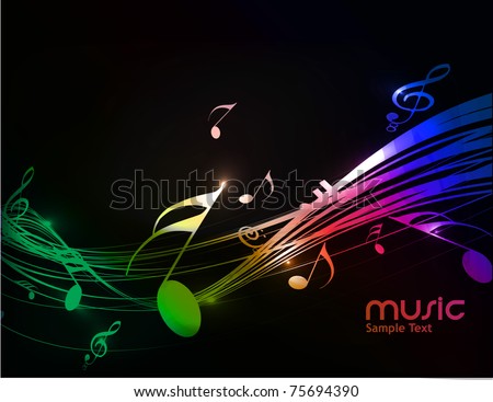 stock vector abstract musical notes background for design use