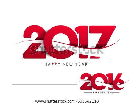 Happy new year 2017 & 2016 - New Year Holiday design elements for holiday cards, for decorations Vector Illustration background