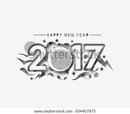 Happy new year 2017 - New Year Holiday design elements for holiday cards,  calendar banner poster for decorations, Vector Illustration Background.