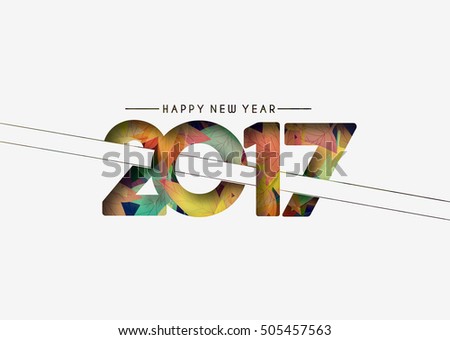 Happy new year 2017 - New Year Holiday design elements for holiday cards, for decorations Vector Illustration background
