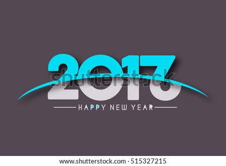Happy new year 2017& 2016 text design elements for holiday cards, decorations Vector Illustration background