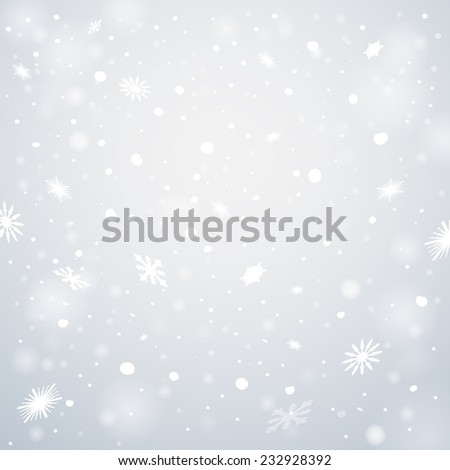 Christmas snowflakes background. Falling snowflakes on snow. Vector illustration, eps 10.