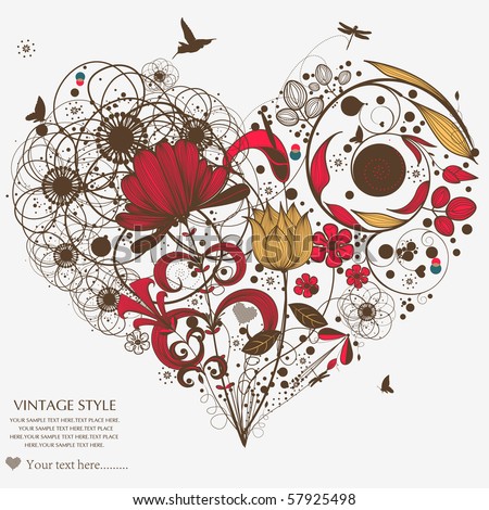 Heart-Flower Stock Vector Illustration 57925498 : Shutterstock