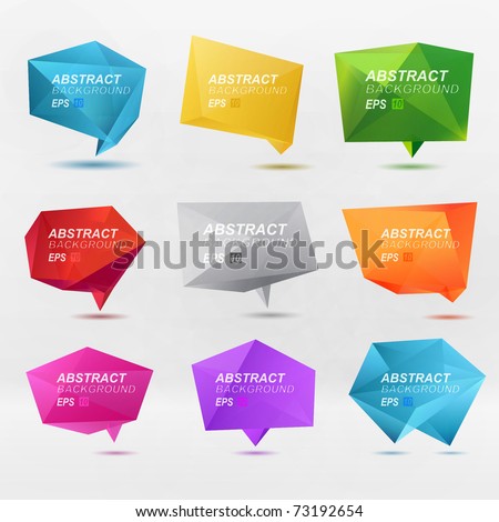 Abstract origami speech bubble vector background Abstract origami speech bubble vector background