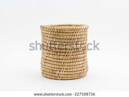 Mini basket on white background