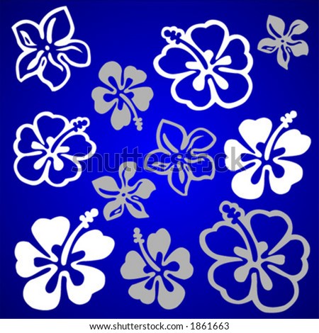 hawaiian flower outline. Vector art hawaiian clickapr , scroll down to Hawaiian+flower+pattern