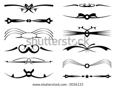 stock vector : Ornamental text dividers with different shapes.