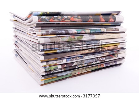 Pile Of Newspapers And Magazines To Recycl