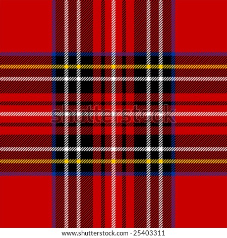 Classic red tartan fabric.