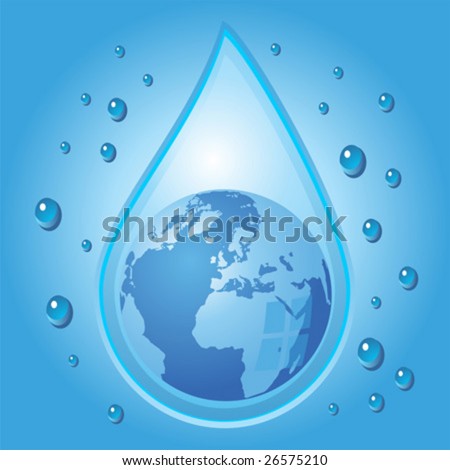 water drop background images. globe inside water drop