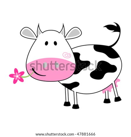 funny cow. stock vector : Funny cow with