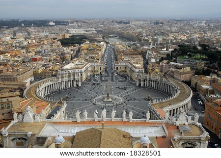 Cityscape of Rome viewed form the cupola of the Cathedral
