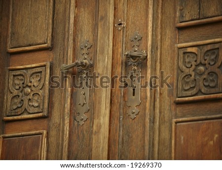 old door of the chapel in Hungary